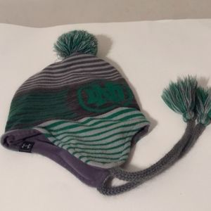 Under Armour Notre Dame Green And Grey Pom Tassel Hat